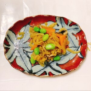 椎茸と枝豆と切干の煮物